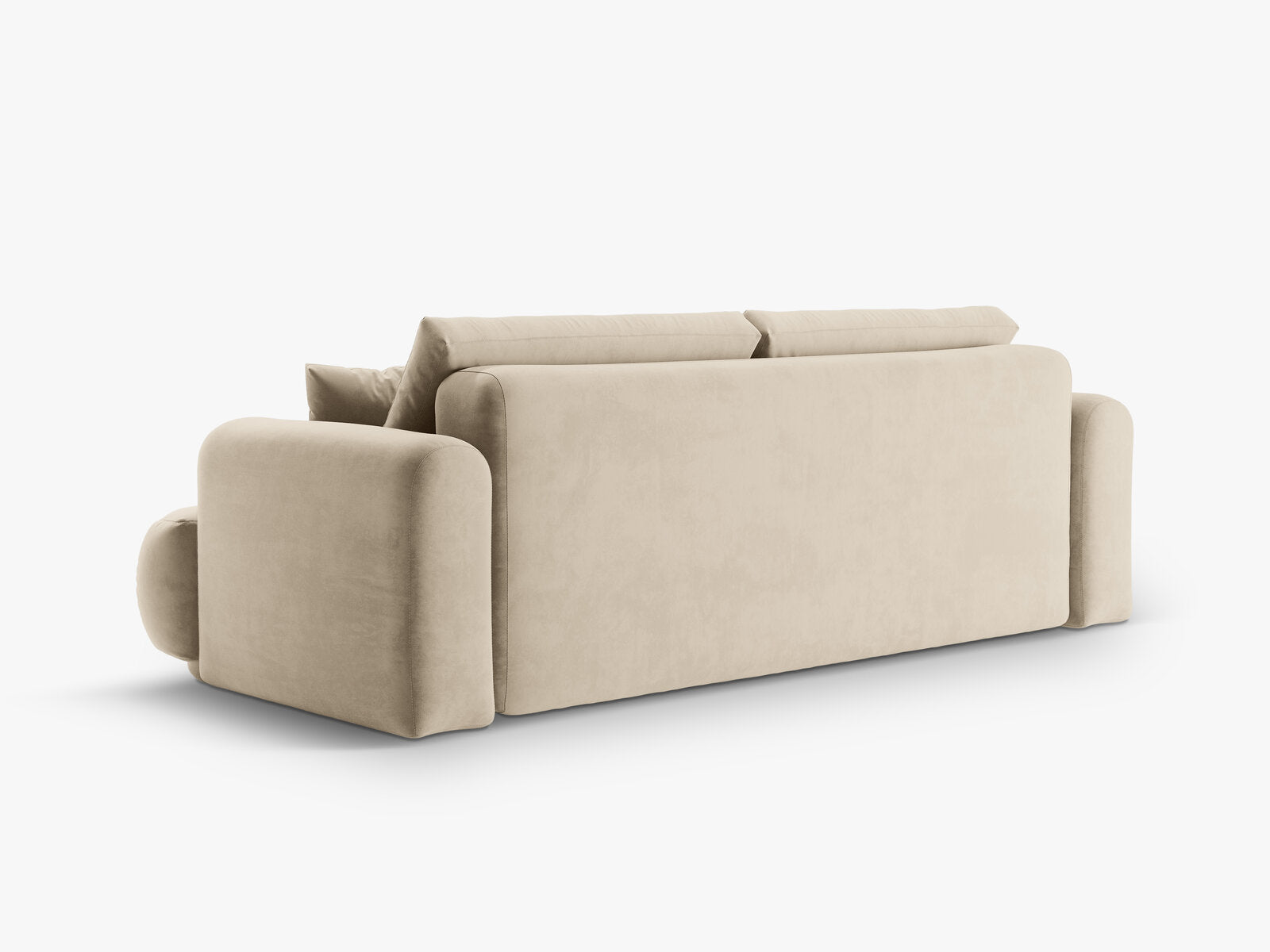 Micadoni Ella Schlafsofa 3-Sitzer mit Bettkasten Samt Vogue Helles Beige