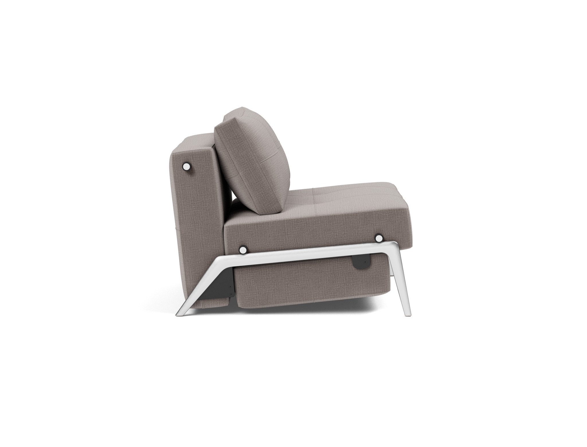 Schlafsessel Cubed 90 Chenille Esina 418-Truffle Beine Aluminium