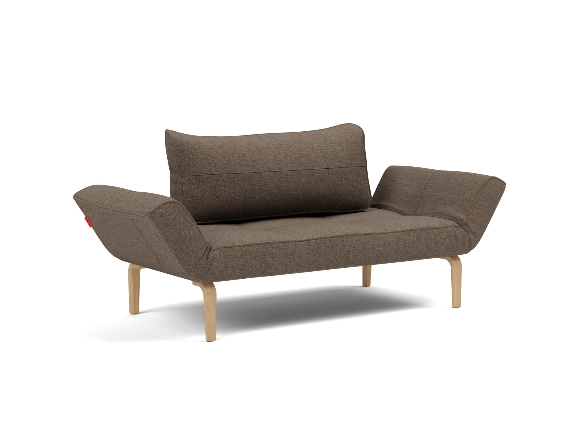 Tagesbett Zeal Chenille Esina 411-Cedar-Brown Beine Bow Eiche
