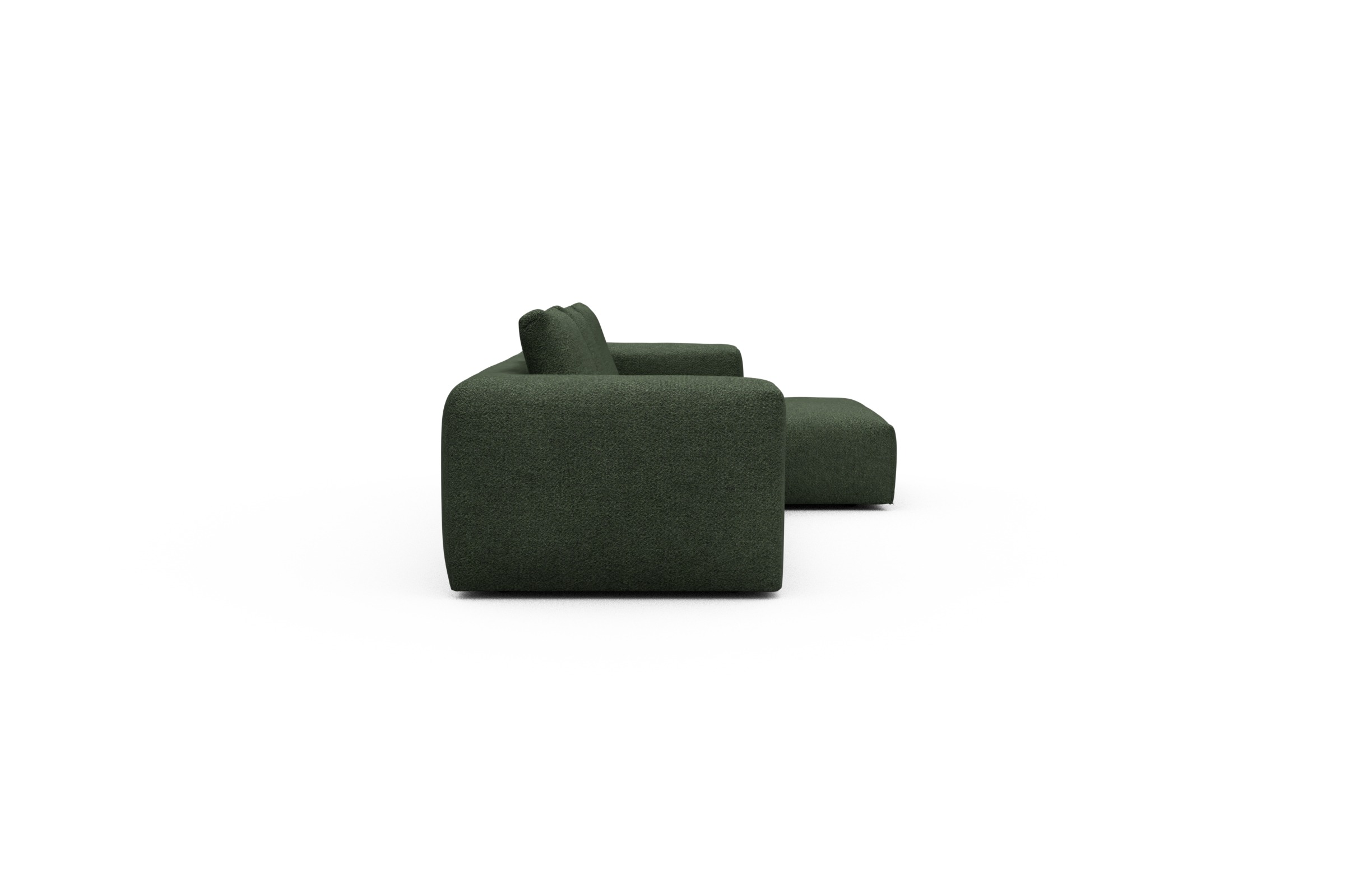 Ecksofa Fred Chaiselongue rechts mit 2,5-Sitzer Vanora-Deep-Green