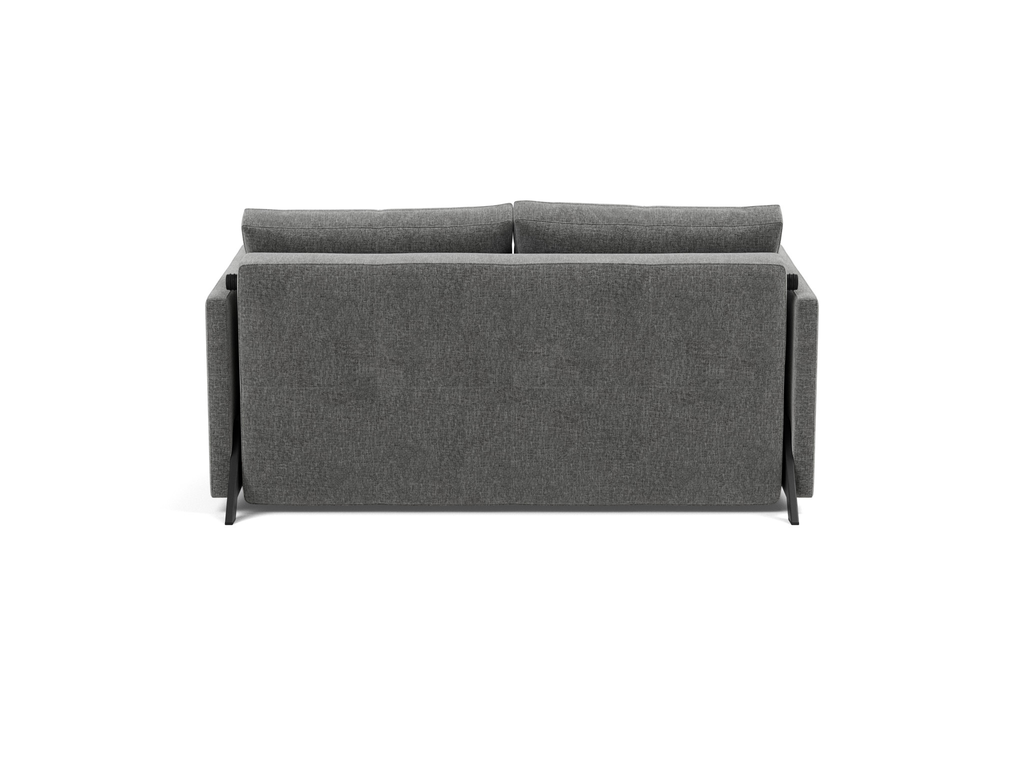 Schlafsofa Cubed mit Armlehnen 140 Strukturierter Stoff Twist 563-Charcoal