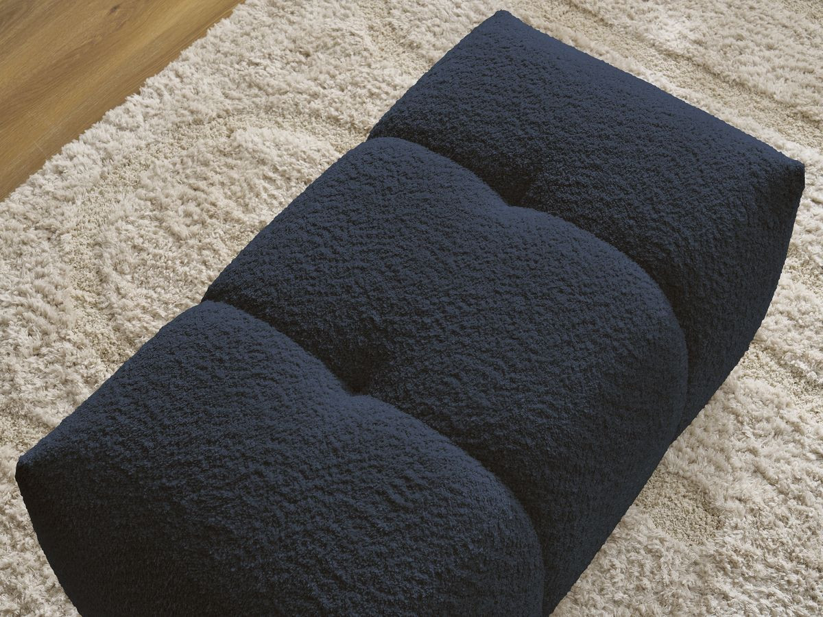 Bobochic Roxelane Pouf Bouclé-Stoff Dunkelblau