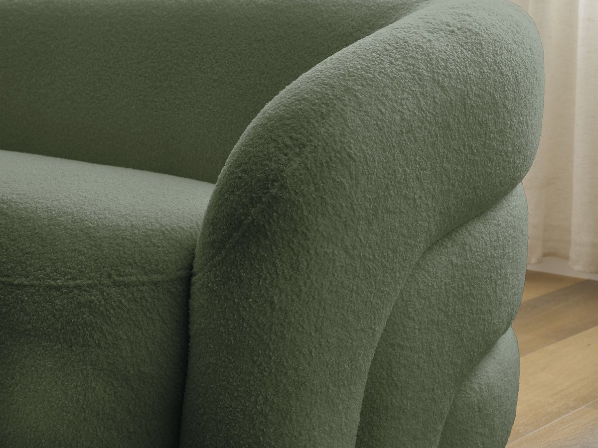 Bobochic Elina Sofa 6-Sitzer Bouclé-Stoff Grün
