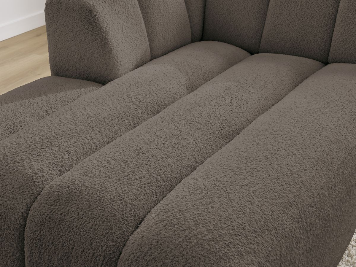 Bobochic Annecy Méridienne-Modul Bouclé-Stoff Braun Ecke links