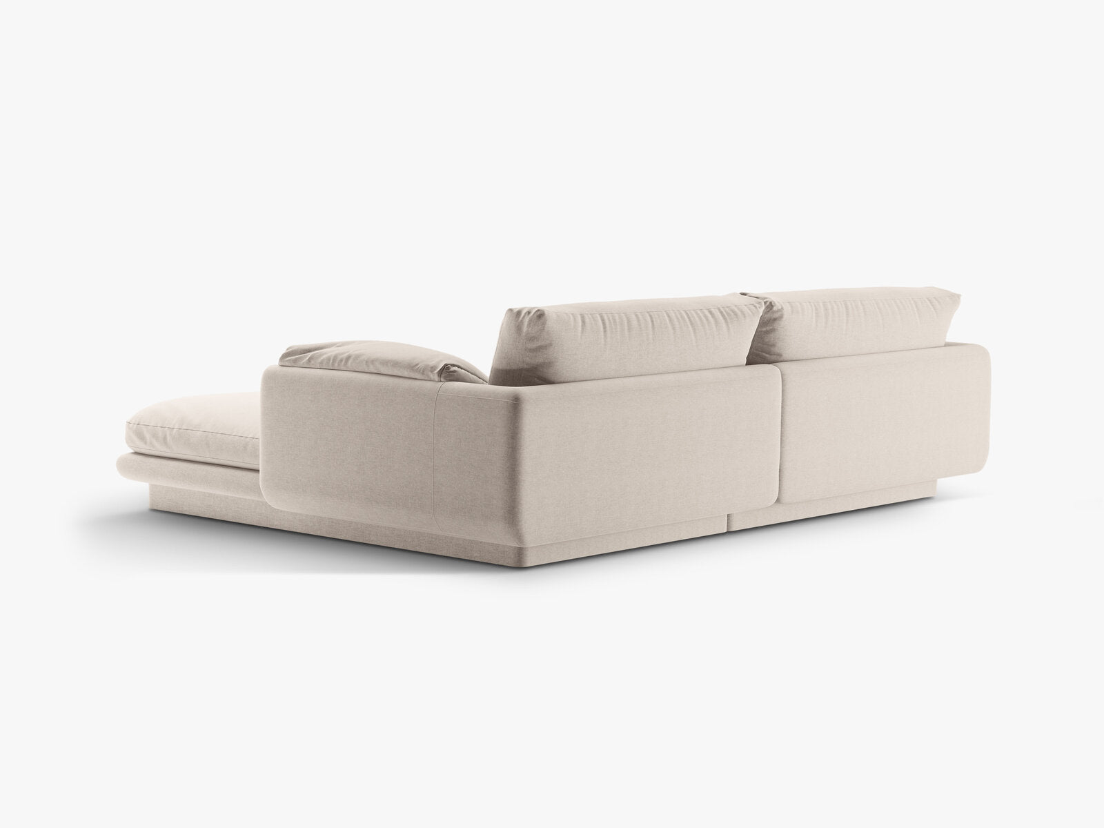 Micadoni Ecksofa Torino 3-Sitzer Links Strukturierter Stoff Helles Beige