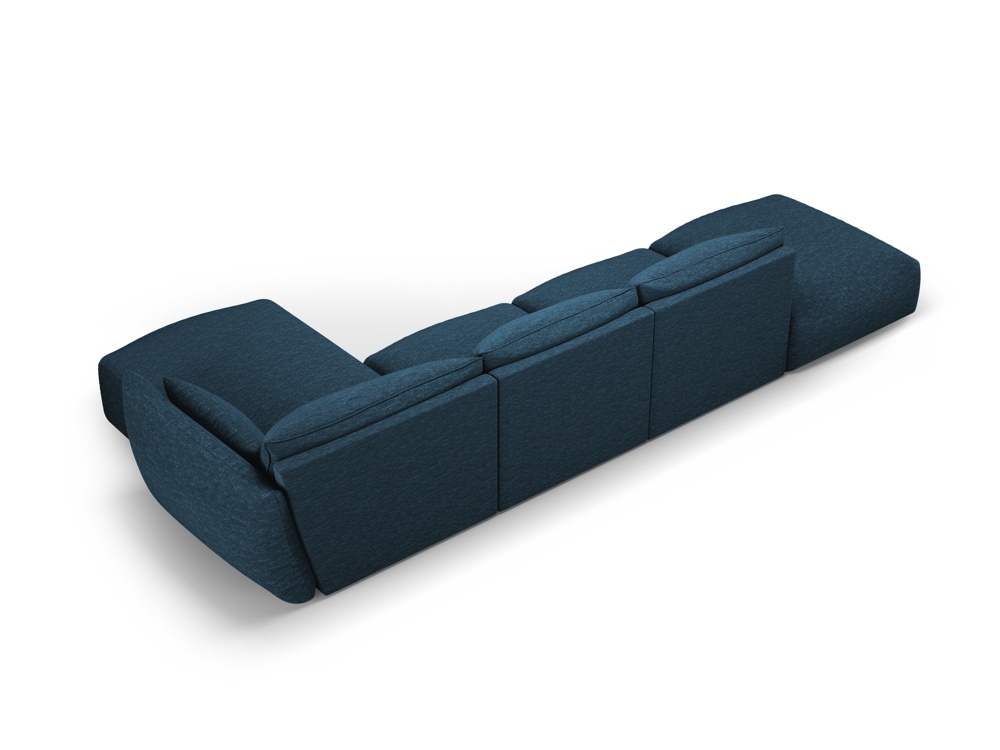 Cosmopolitan Design Ecksofa Matera 5-Sitzer offen Chenille Eden Marineblau Rechts