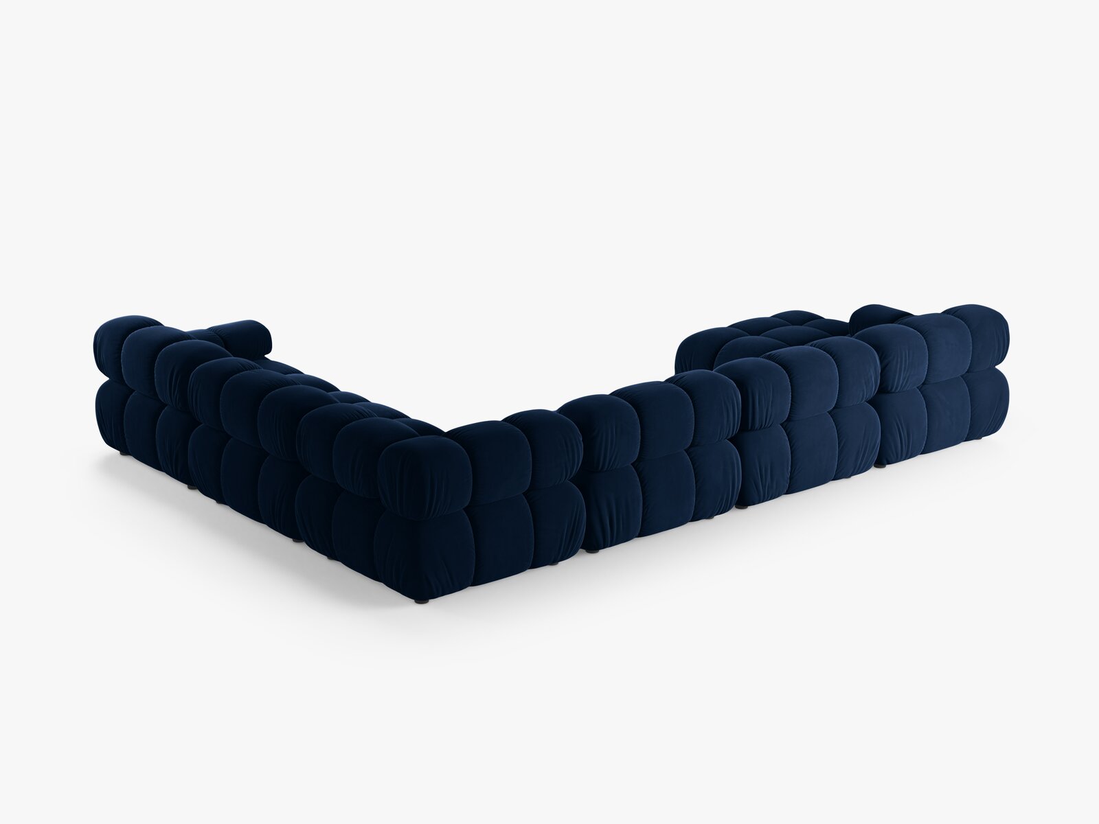Micadoni Modulares Panorama Ecksofa Bellis 8-Sitzer Rechts Samt Bluvel Königsblau