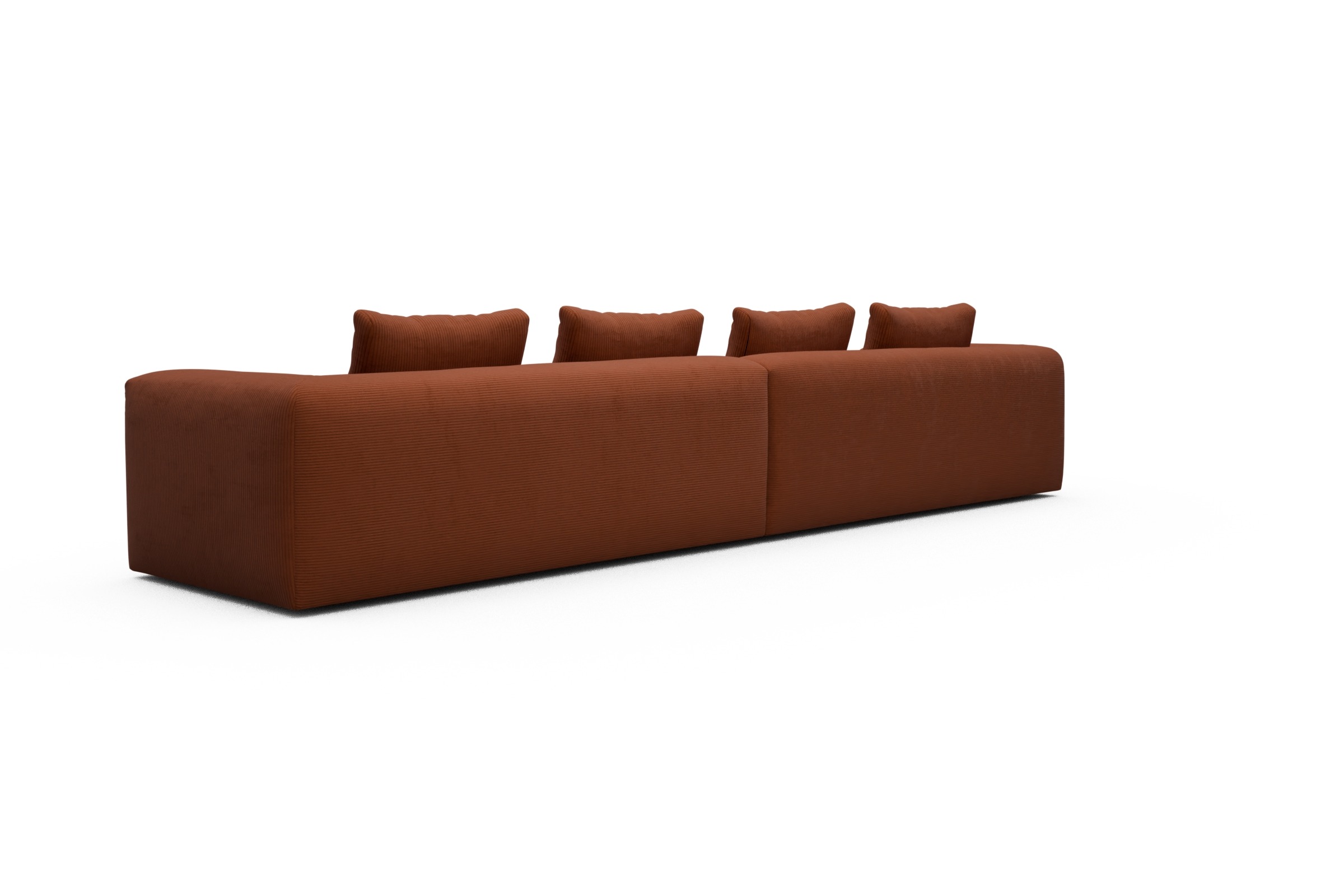 Sofa Modulares XXL Sofa Fred 5-Sitzer Corduroy-Burnt-Orange