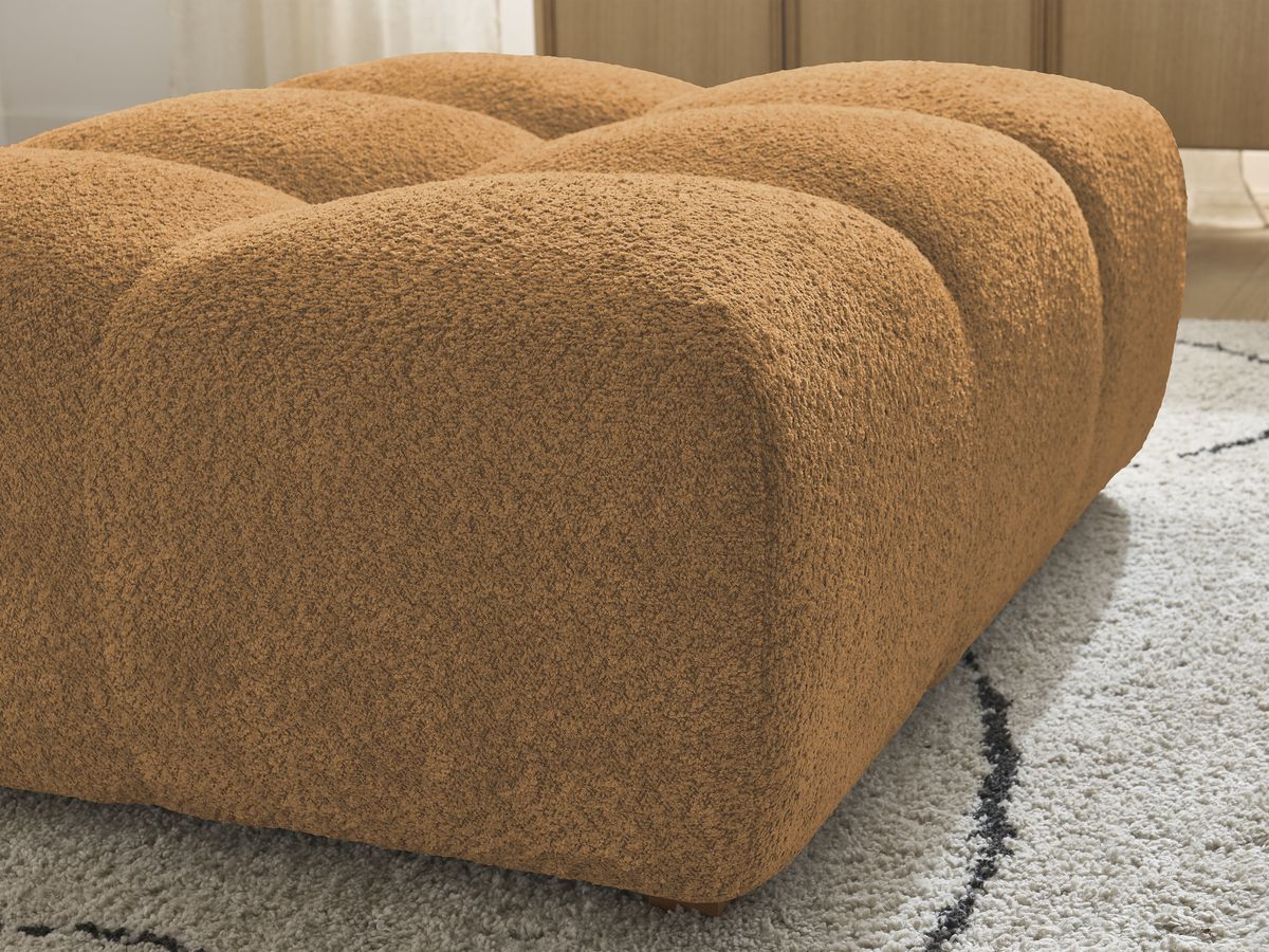 Bobochic Anakin Pouf Bouclé-Stoff Gelb