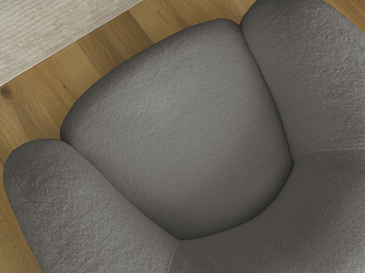 Bobochic Elina Sessel Bouclé-Stoff Dunkelgrau