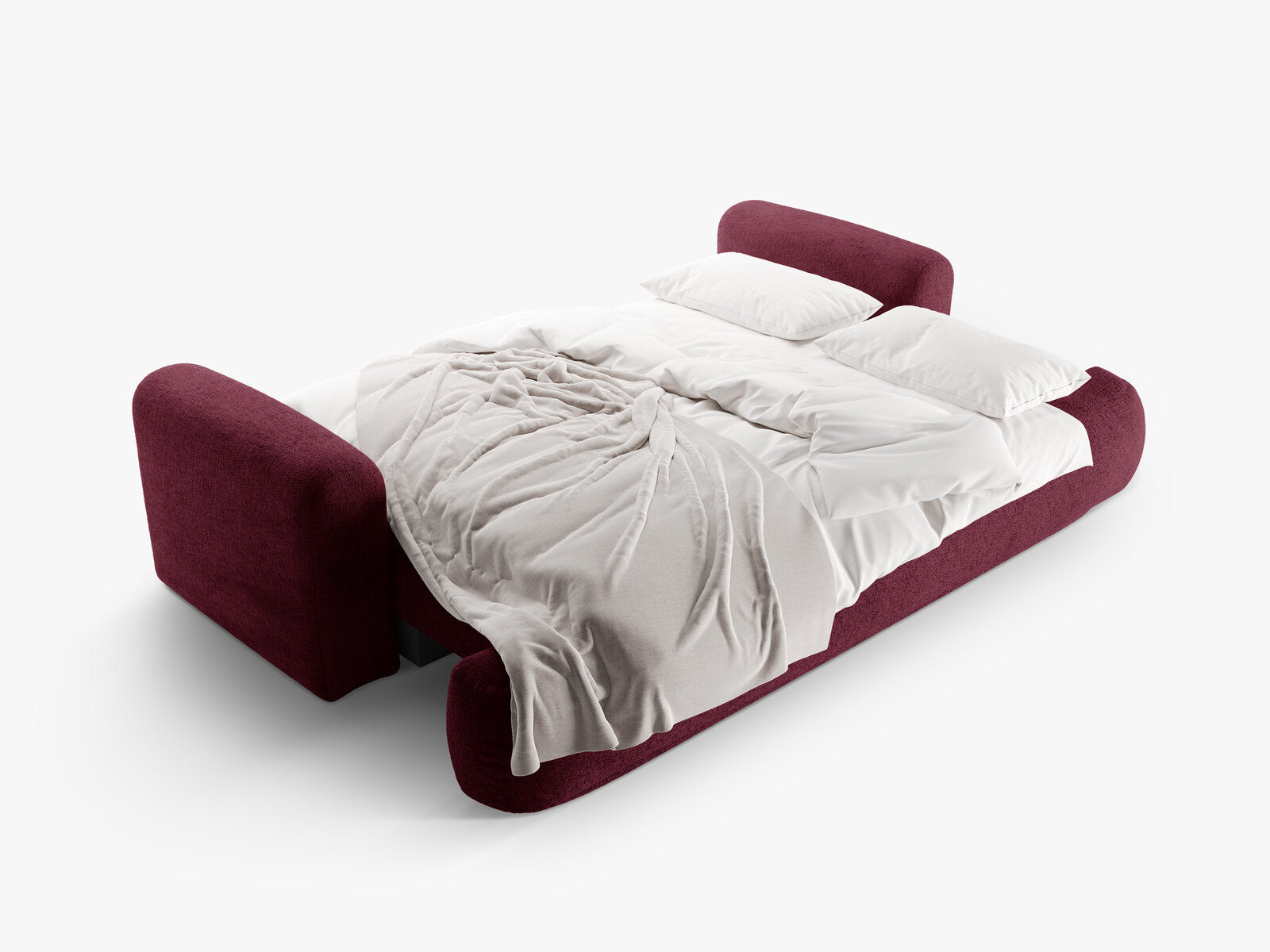 Micadoni Ella Sofa Mit Bettfunktion Und Stauraum Strukturierter Stoff Sorella Burgundfarben