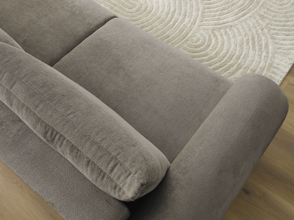 Bobochic Lucien Schlafsofa 3-Sitzer mit Bettkasten Stoff Taupe