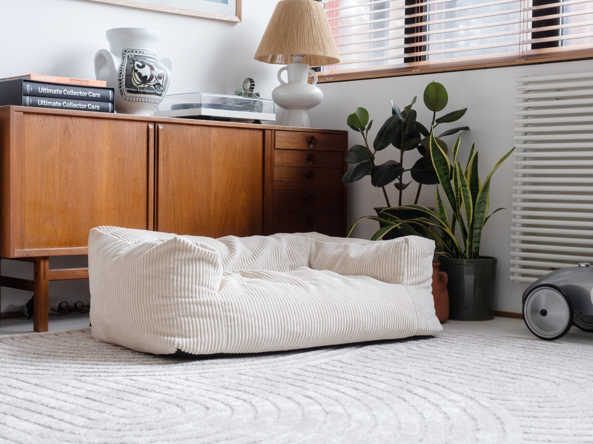 Bobochic Salto Hundekorb Cordsamt Beige, Größe L (90 cm)