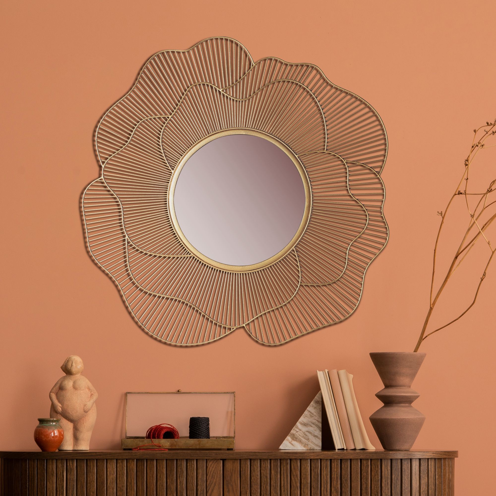 Wandspiegel Hjerkinn Gold Ø 77 cm
