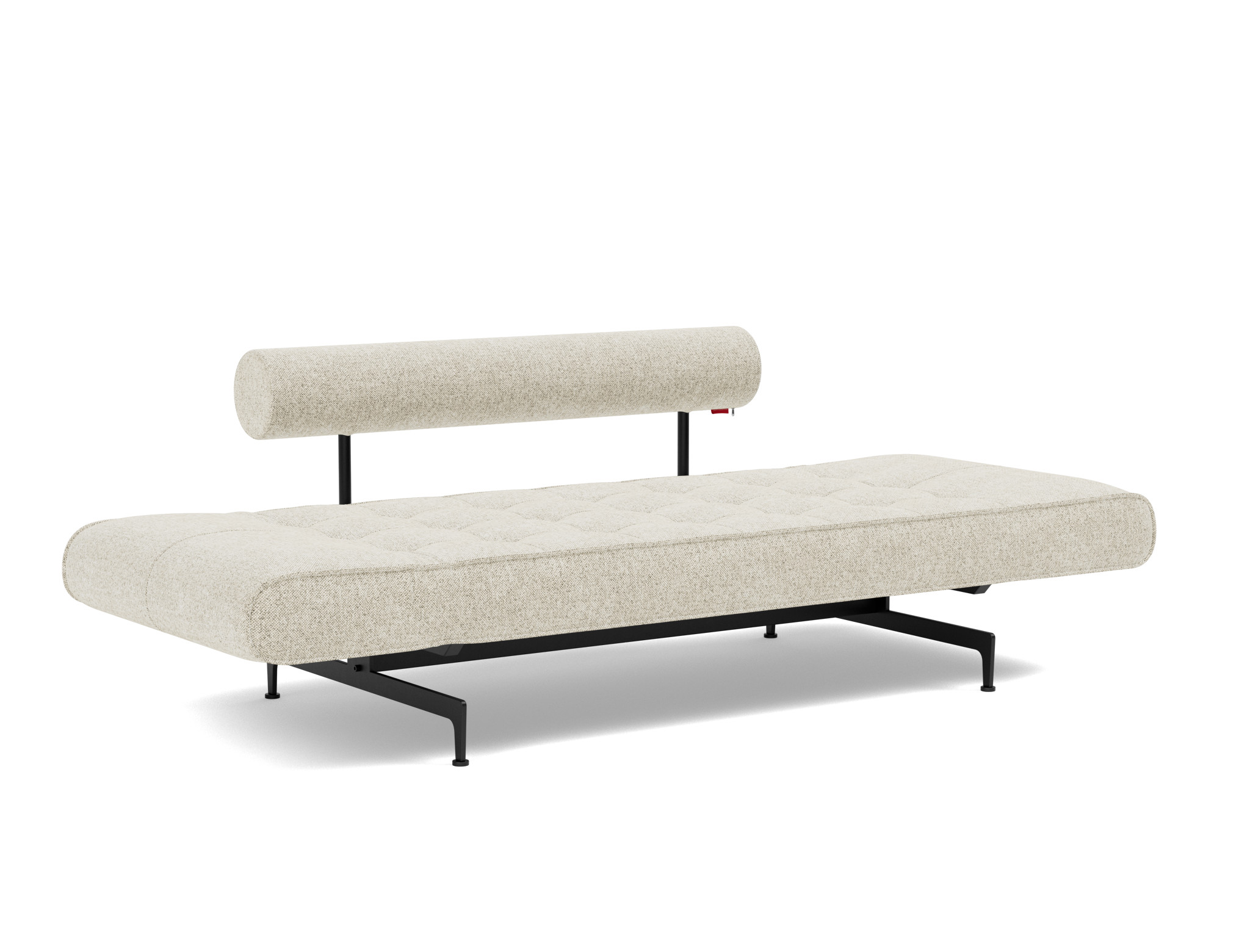 Tagesbett Ghia Strukturierter Stoff Taura 357-Off-White Beine Laser schwarz