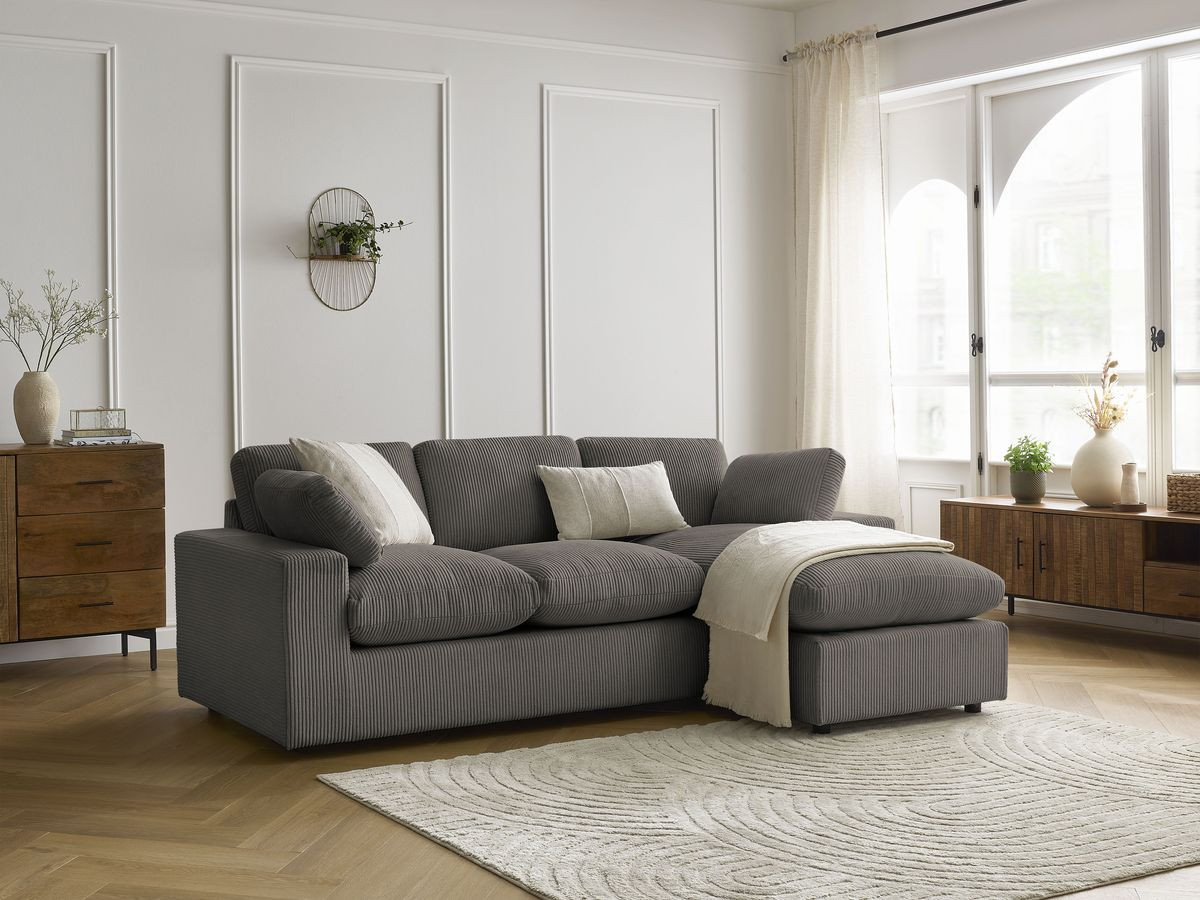 Bobochic Belair Ecksofa 220 × 139 cm Cordsamt Taupe