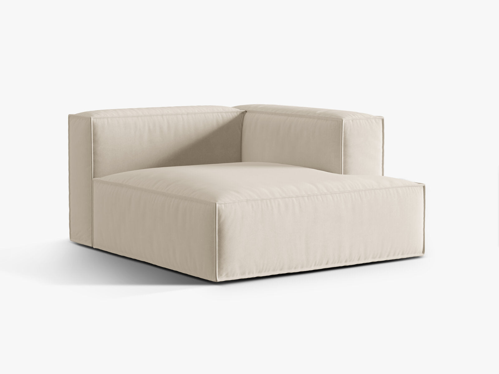 Micadoni Recamiere Nuria 1-Sitzer Rechts Samt Beige