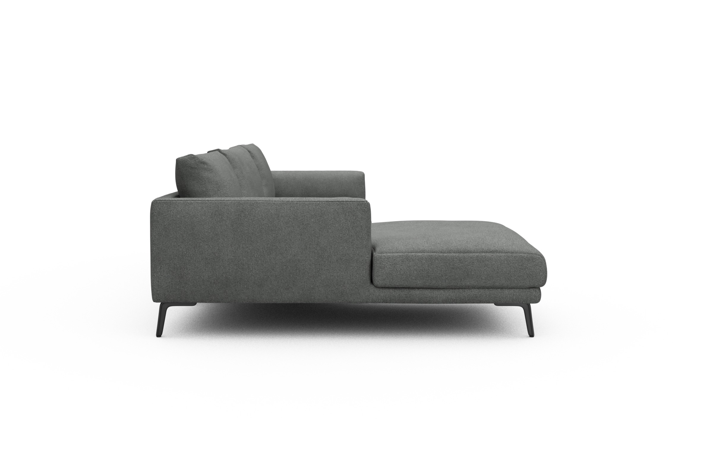 Ecksofa Karl Chaiselongue links mit 2,5-Sitzer Boucle-Ash-Grey