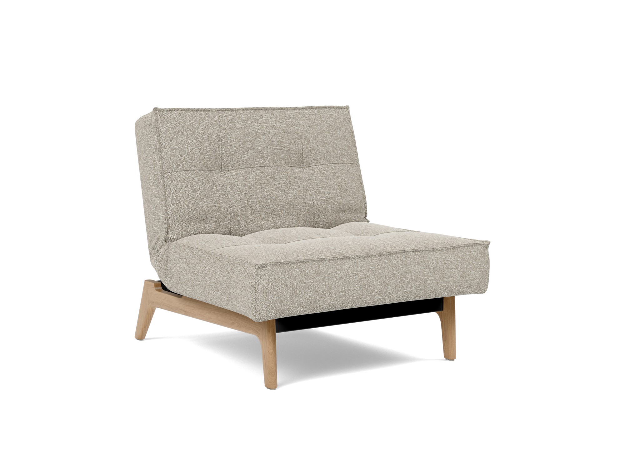 Sessel Splitback Boucle Skandi 539-Beige Beine Eiche