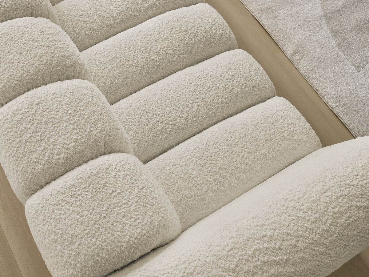 Bobochic Talia Sofa 3-Sitzer Bouclé-Stoff Beige