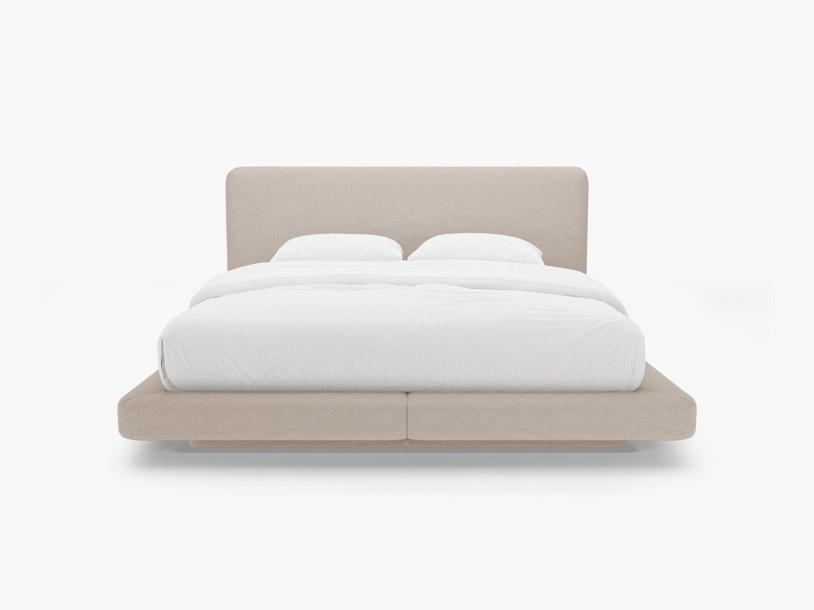 Micadoni Polsterbett mit Kopfteil Linea Strukturierter Stoff Moly Cappuccino 200x200