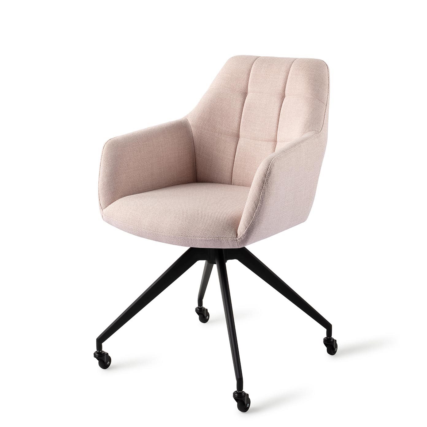 Jesper Home Esszimmerstuhl Noto Petal-Pink Caster Schwarz