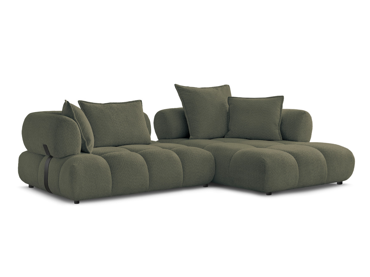 Bobochic Alya Ecksofa Bouclé-Stoff Grün Ecke rechts