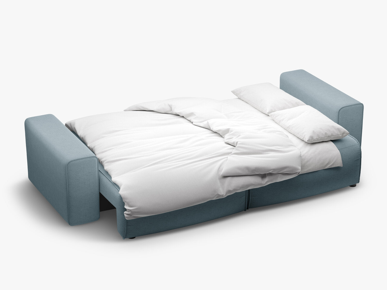 Micadoni Sofa Victor 3-Sitzer mit Schlaffunktion Strukturierter Stoff Hellblau