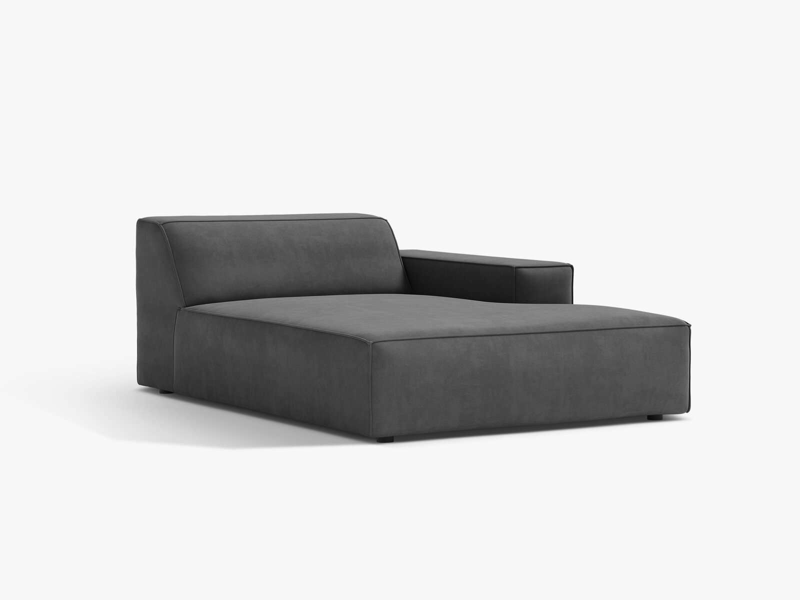 Micadoni Jodie Chaiselongue Rechts Samt Venus Grau