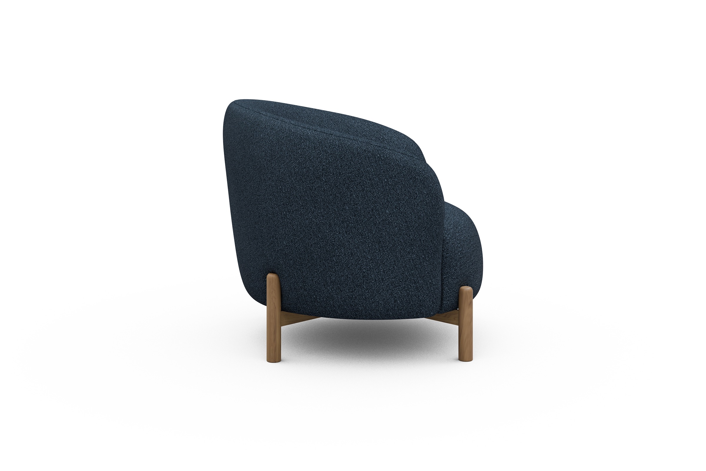 Sessel Ronda Holzbeine Eiche Natur Boucle-Blue