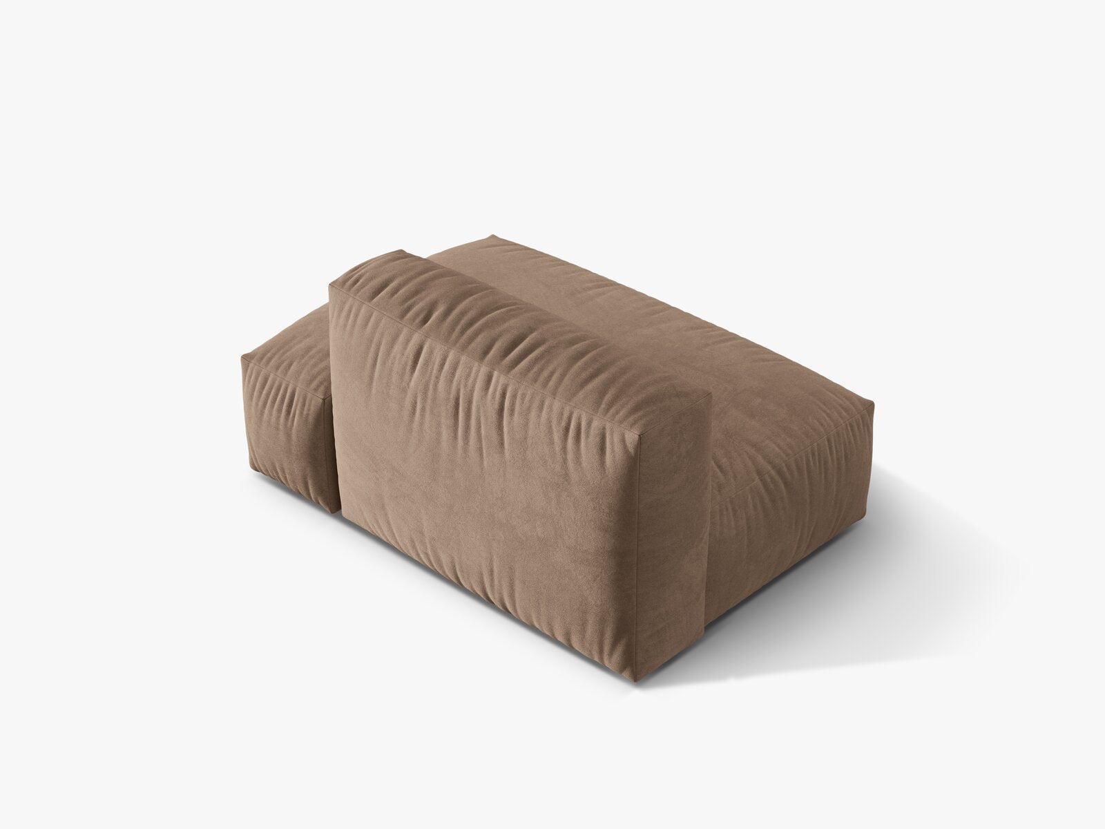 Micadoni Ecksofa-Modul Martina 1-Sitzer Samt Vogue Dunkelbeige Rechts
