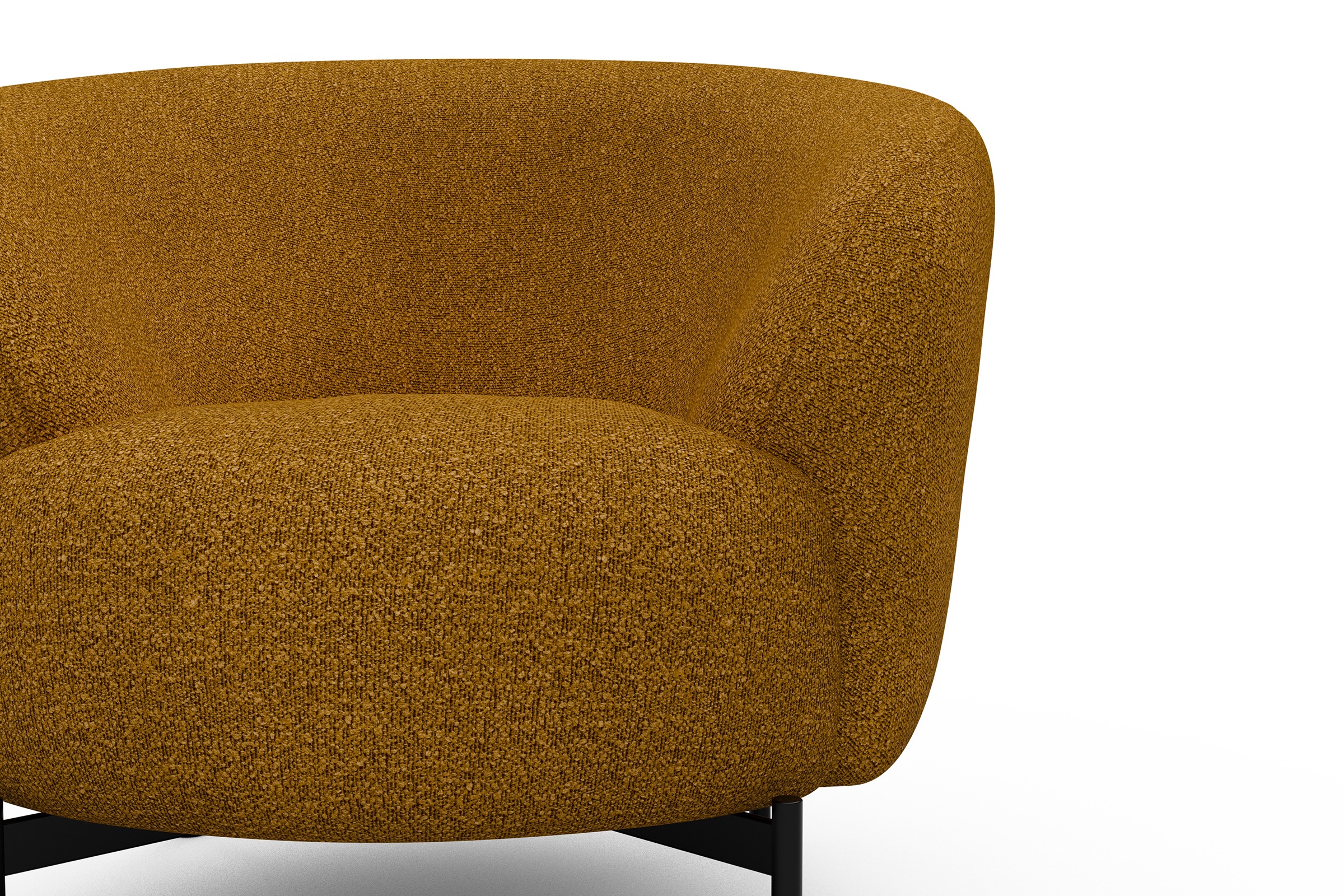 Sessel Ronda X-Metallgestell Schwarz Boucle-Ochre