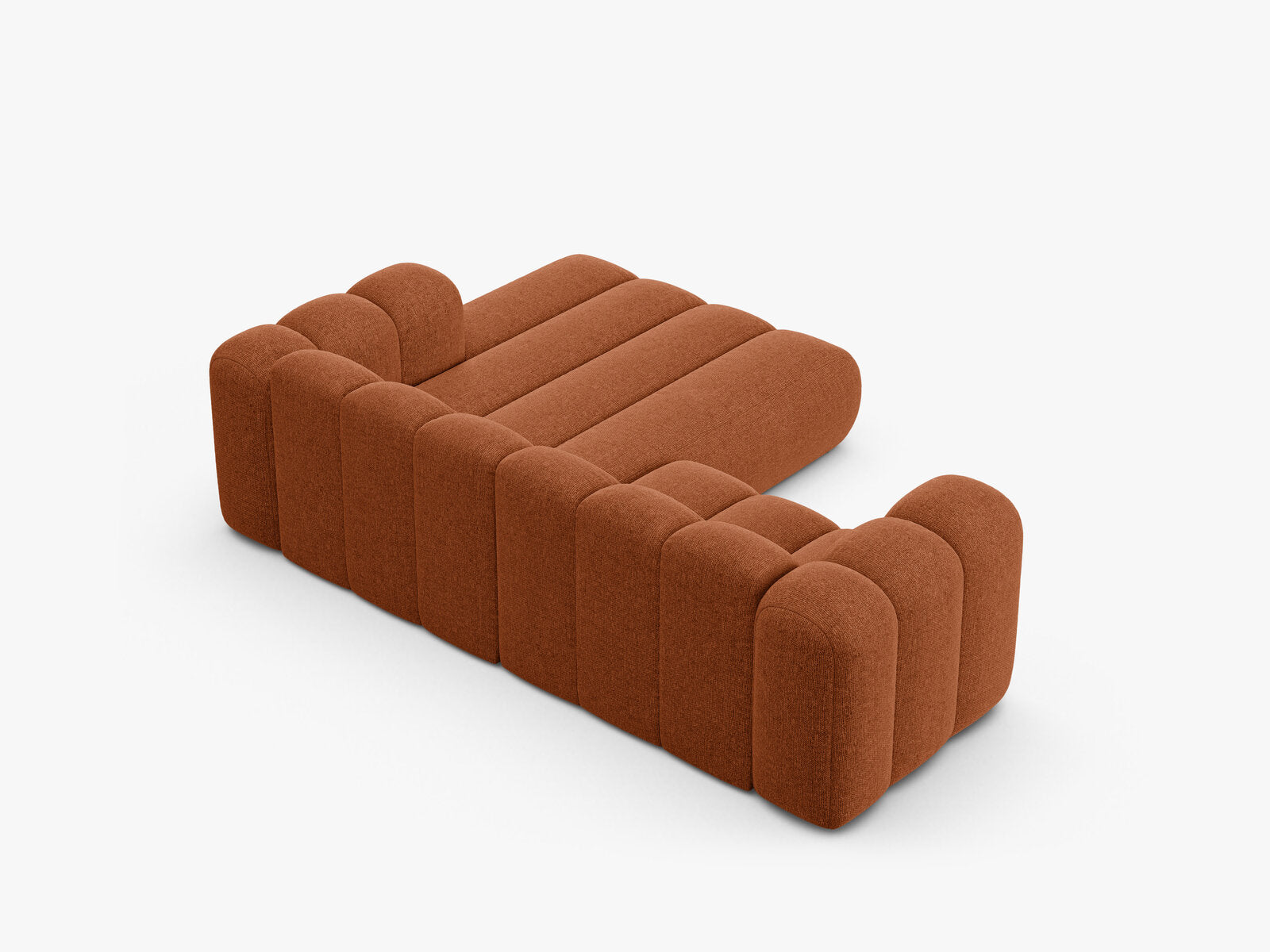Micadoni Modulares Ecksofa Lupine 3-Sitzer Rechts Chenille Eden Ziegel