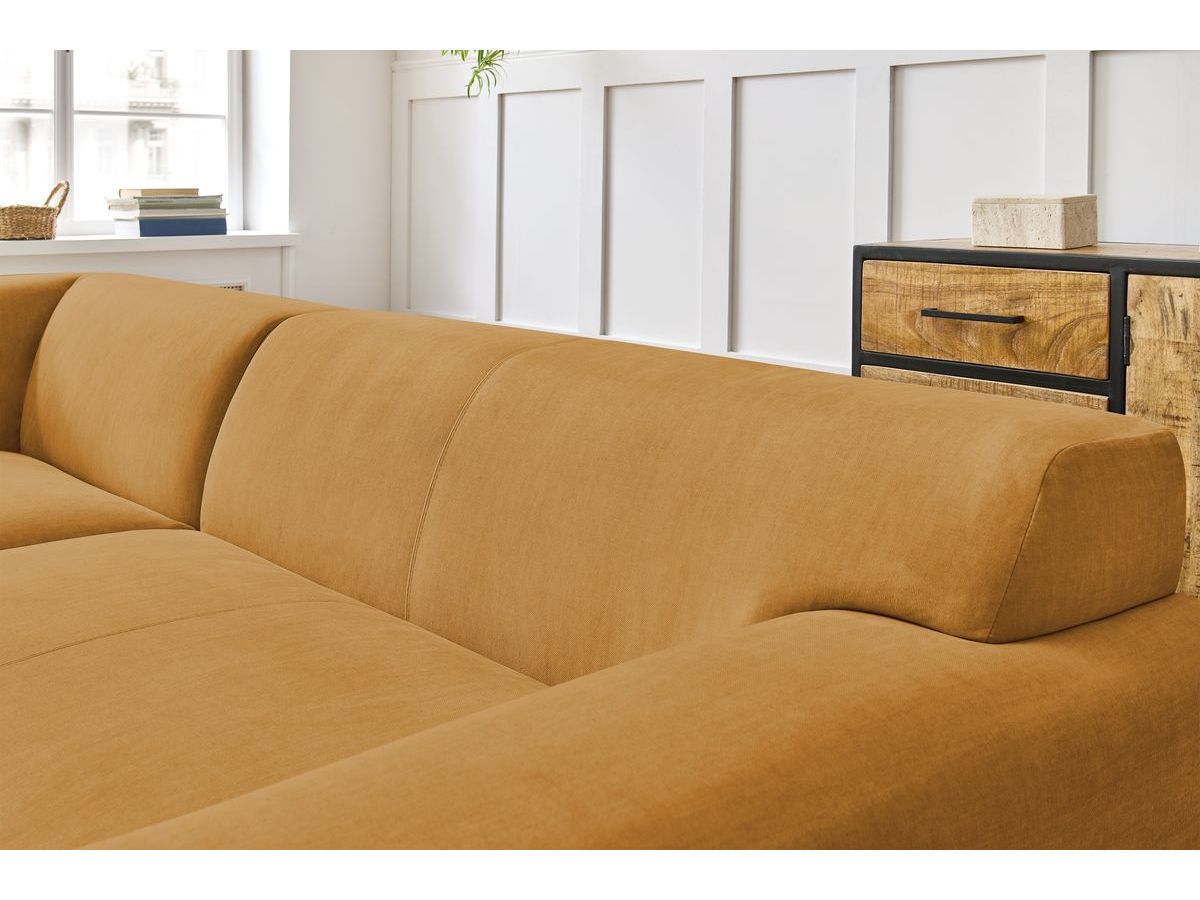 Bobochic Lavena Ecksofa 272 × 220 cm Samt Gelb Ecke links