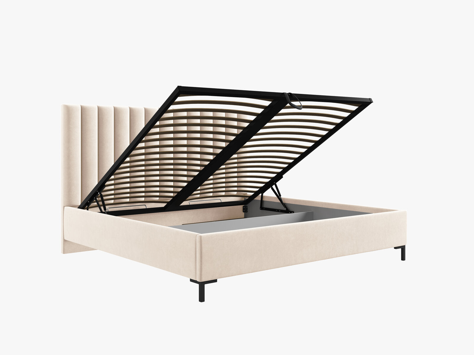 Micadoni Polsterbett Allison Samt Bluvel Helles Beige