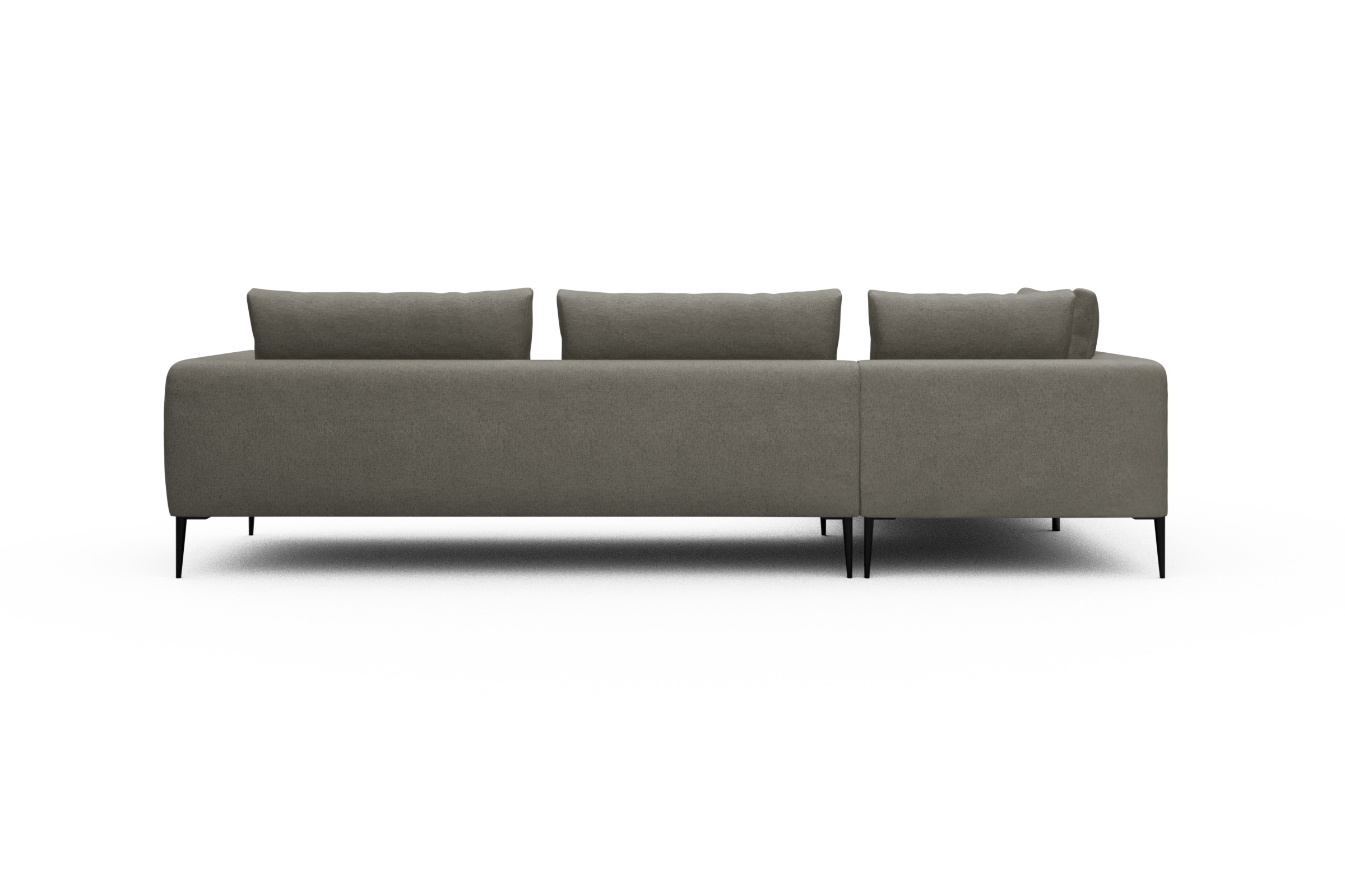 Ecksofa Paul Relax-Ecke rechts mit 3-Sitzer Denari-Warm-Grey