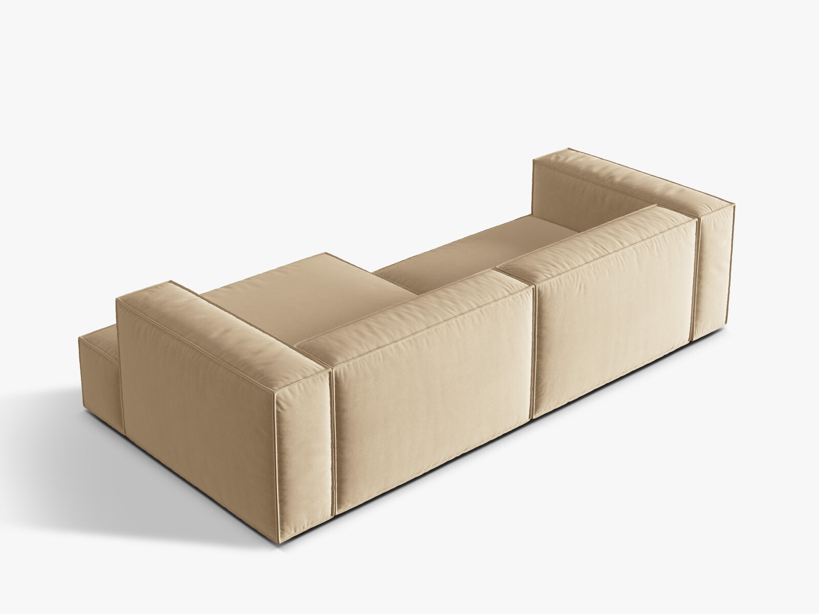 Micadoni Ecksofa Nuria 4-Sitzer Rechts Samt Nude