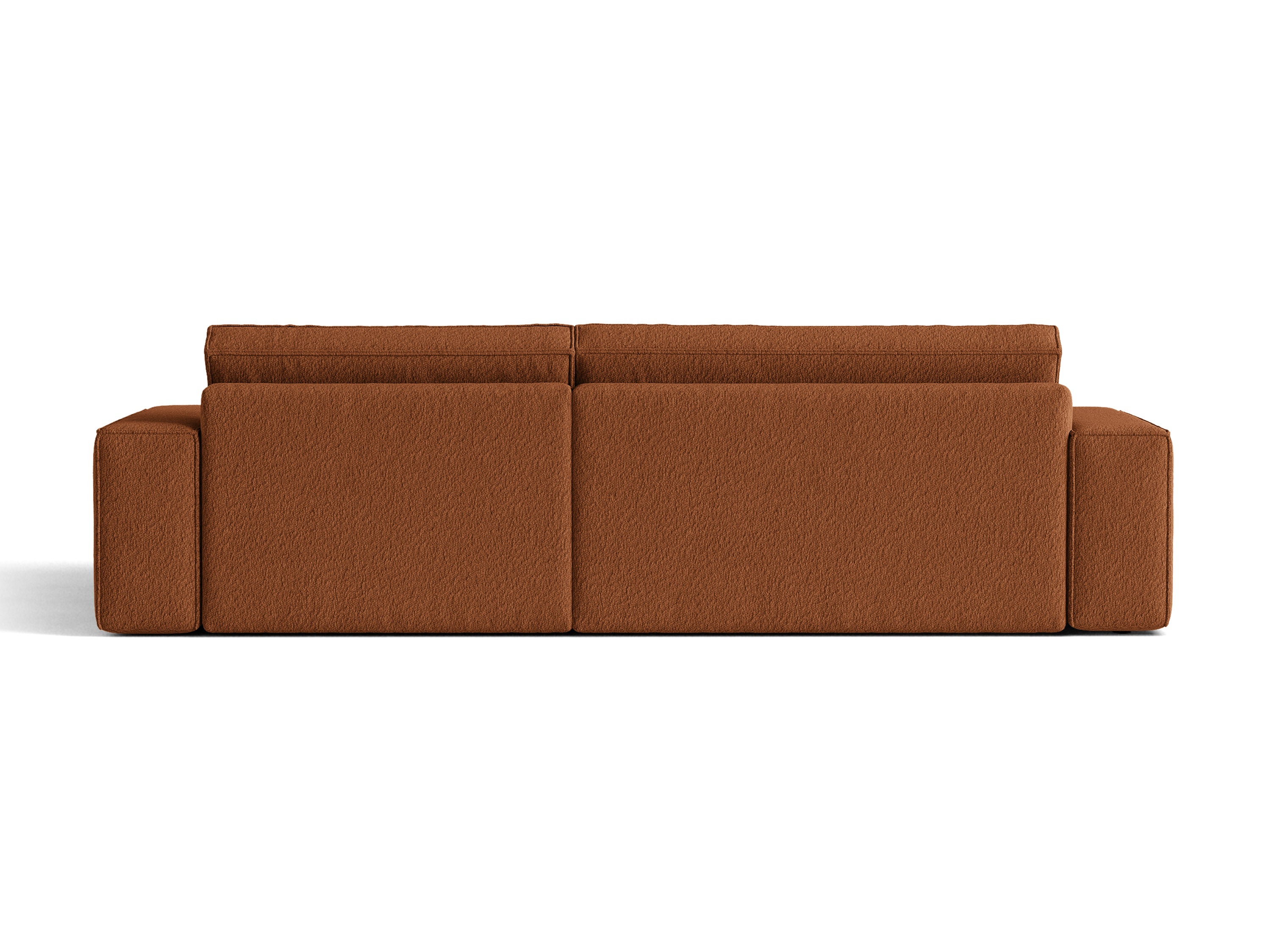 Micadoni Schlaf-Ecksofa Jodie 3-Sitzer Boucle Baloo Terrakotta Rechts