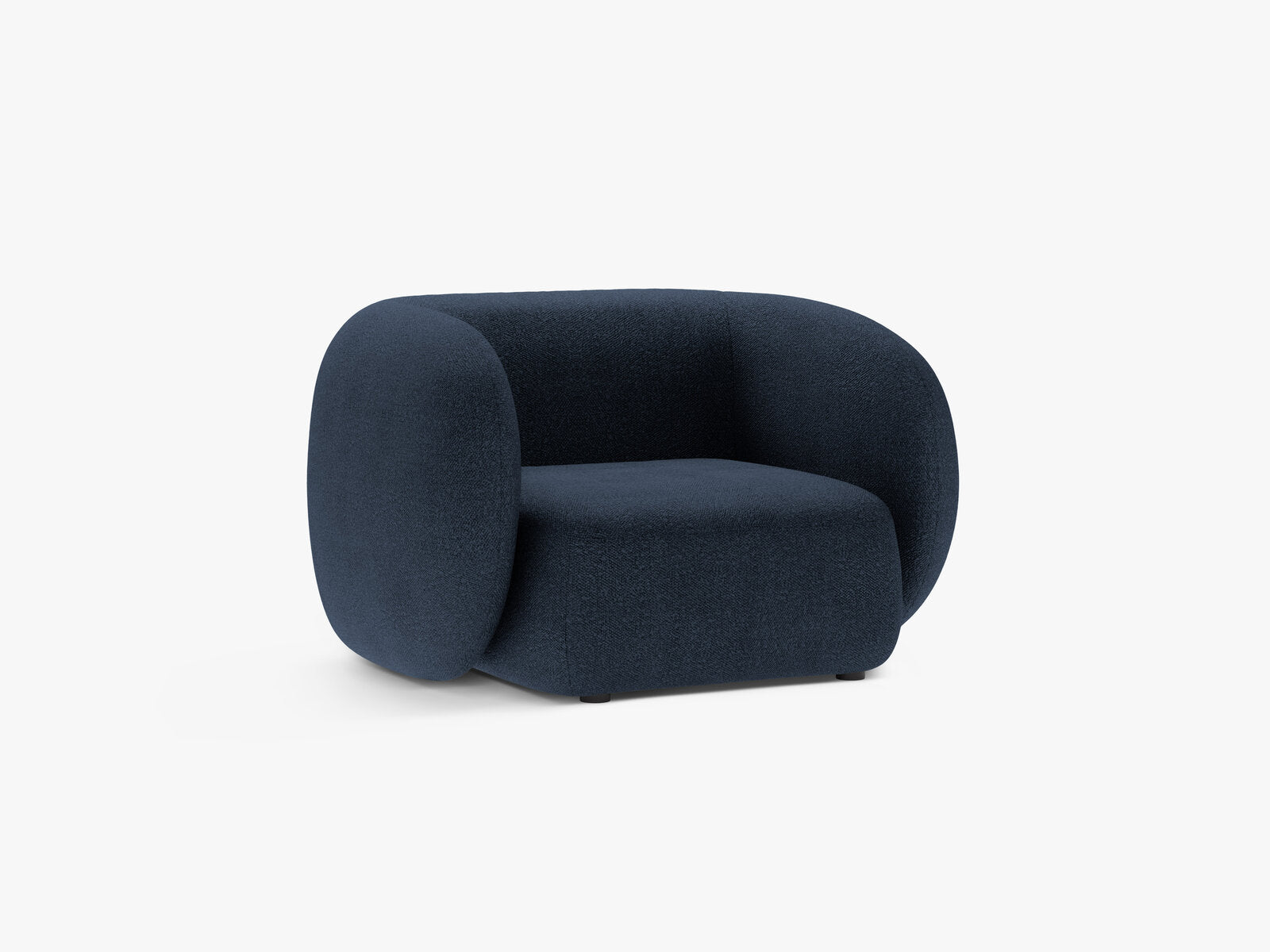 Micadoni Sessel Kate 1-Sitzer Boucle Dunkelblau