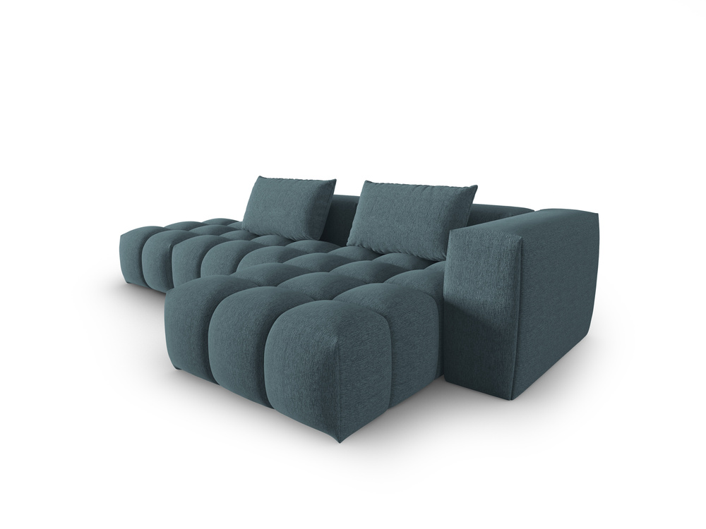 Cosmopolitan Design Ecksofa Verona 4-Sitzer offen Strukturierter Stoff Sorella Hellblau Rechts