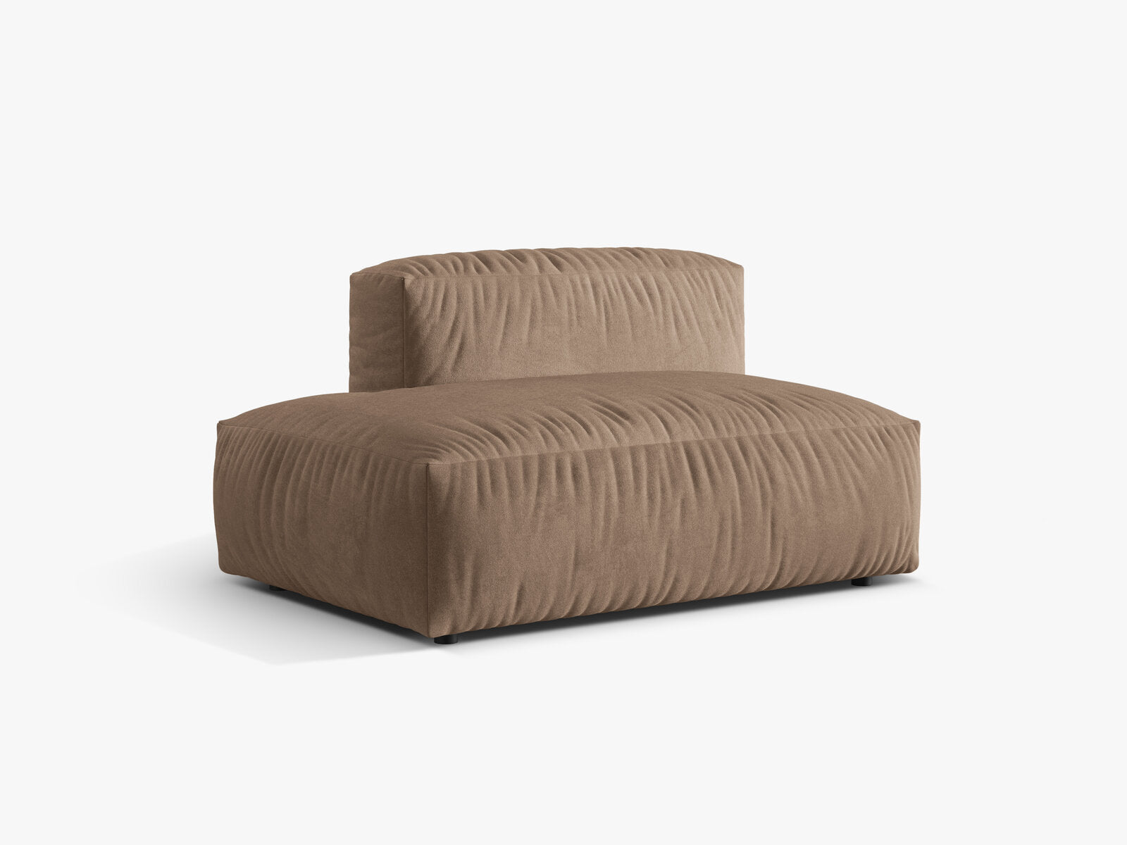 Micadoni Ecksofa-Modul Martina 1-Sitzer Links Samt Dunkelbeige