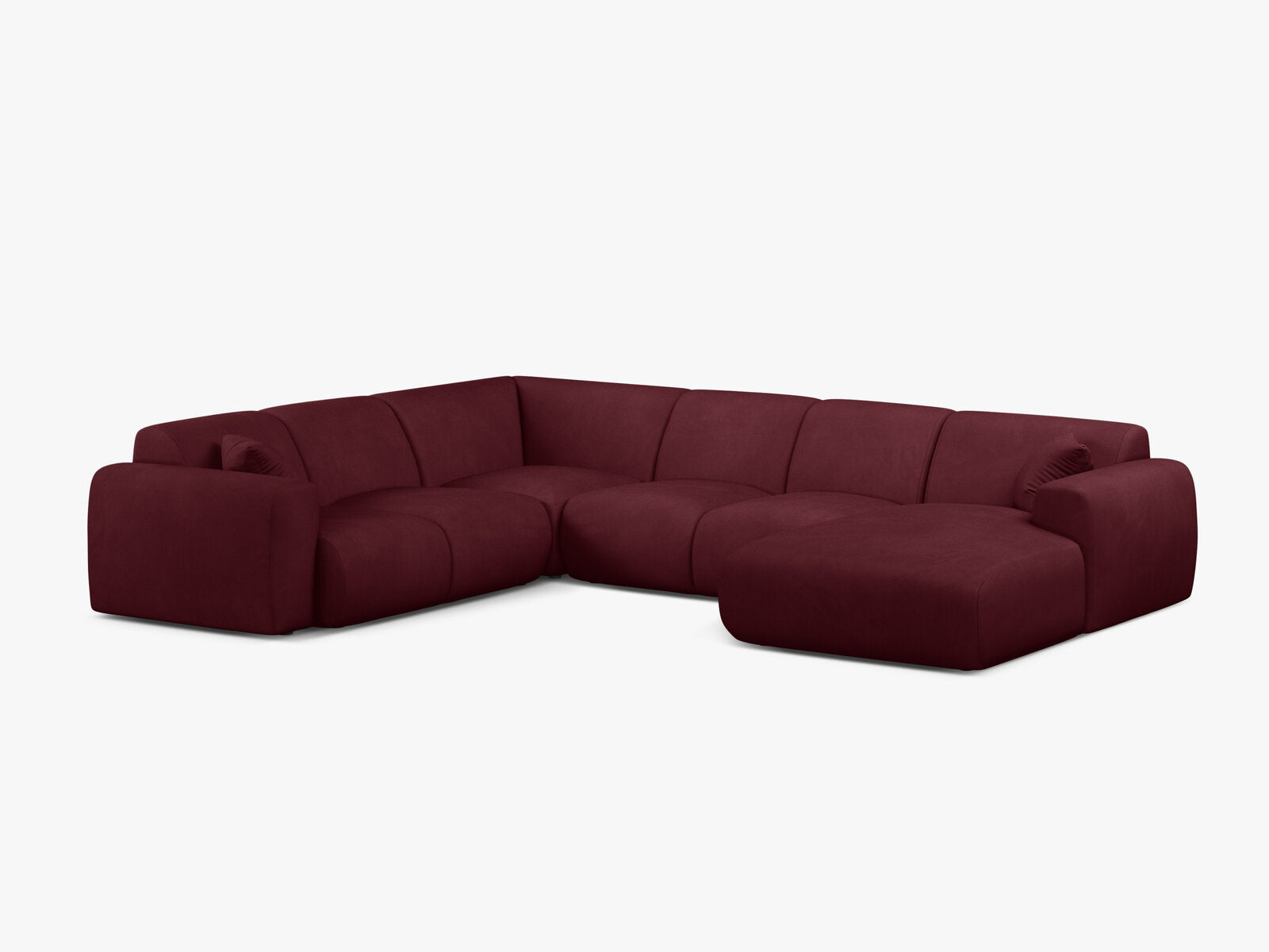 Micadoni Molino Panoramasofa 6-Sitzer Links Chenille Rebel Bordeaux
