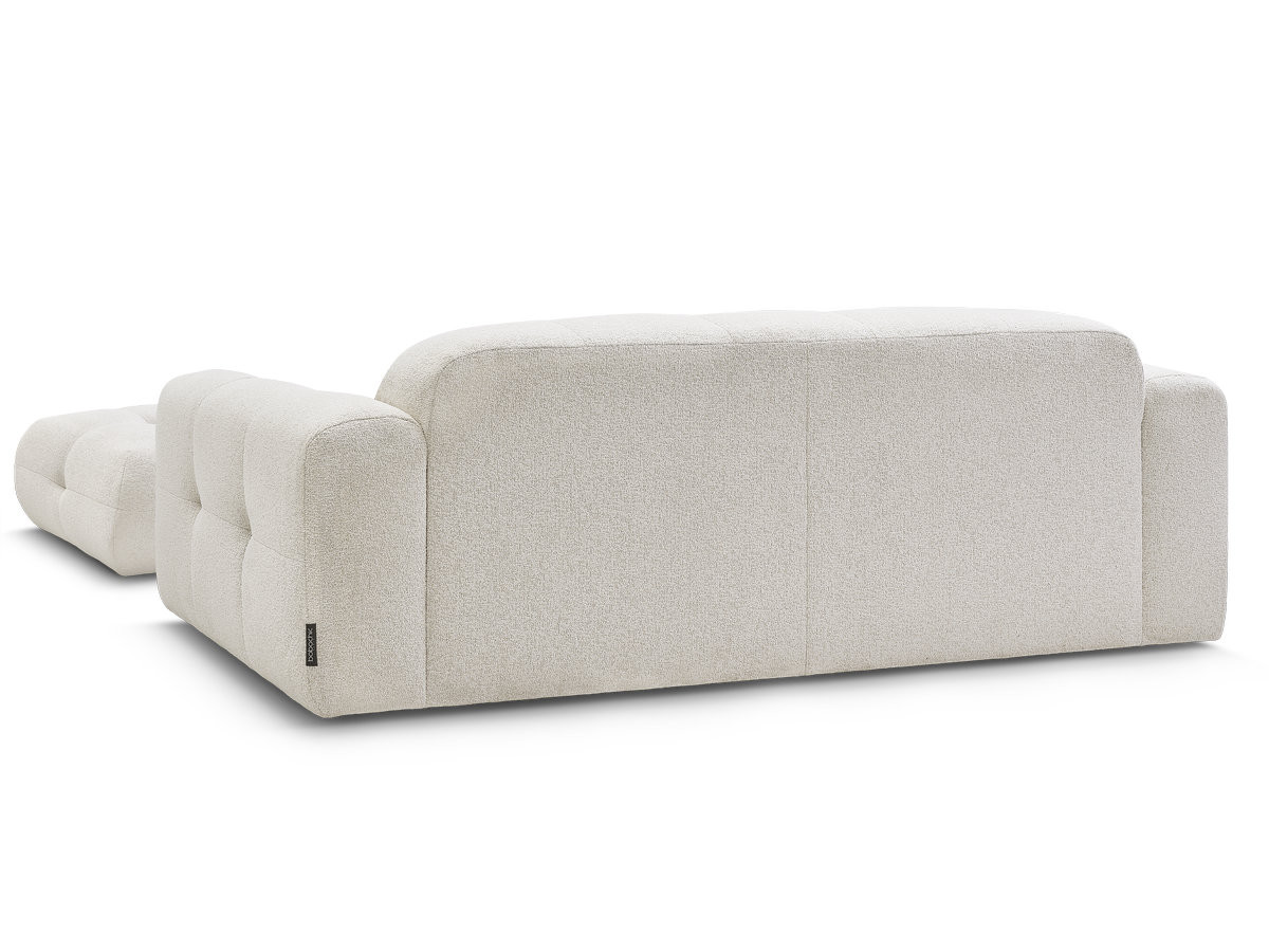 Bobochic Laura Sofa 3-Sitzer mit großem Pouf Melange-Stoff Beige