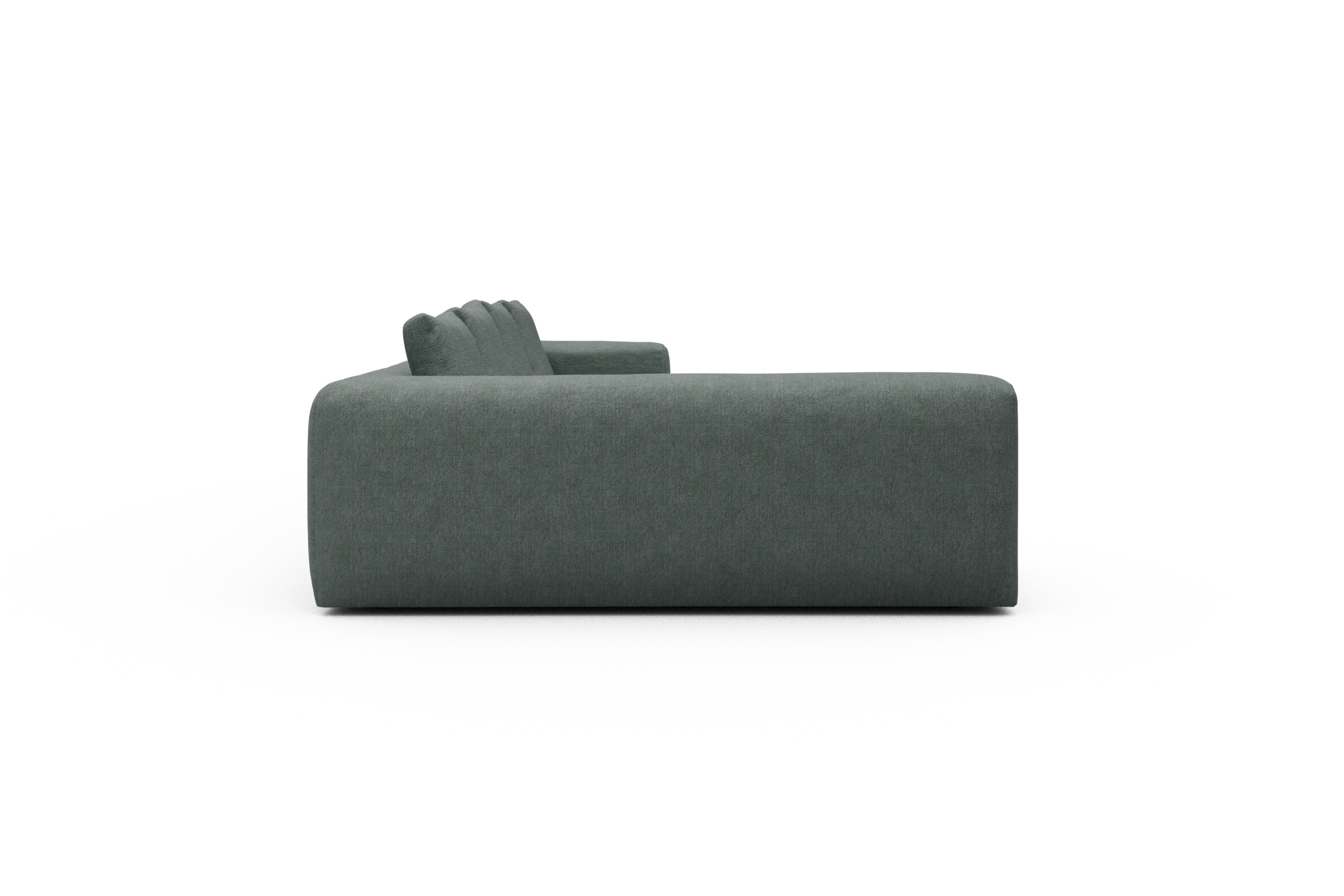 Wohnlandschaft Fred Chaiselongue rechts mit 2-Sitzer und lange Armlehne links Carreno-Ice-Blue