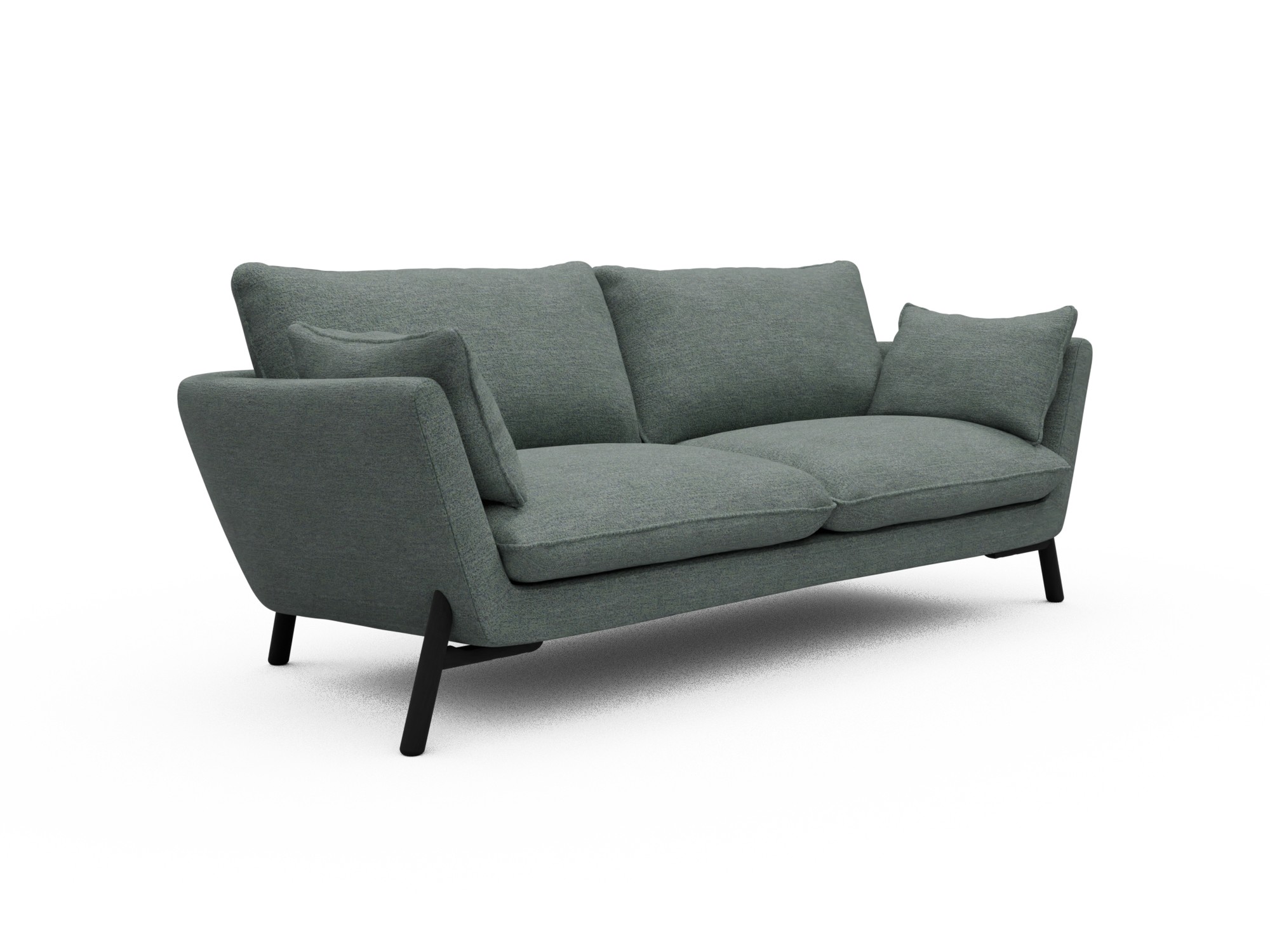 Skandi Home Sofa Emil 3-Sitzer Beinfarbe Eiche Schwarz Carreno-Ice-Blue moebelfaktor