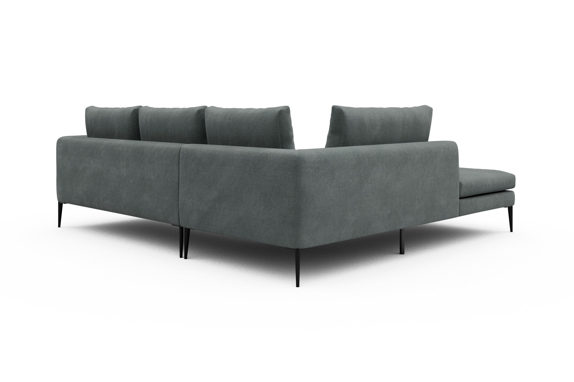 Ecksofa Paul Relax-Ecke links mit 2-Sitzer Smooth-Silver-Grey
