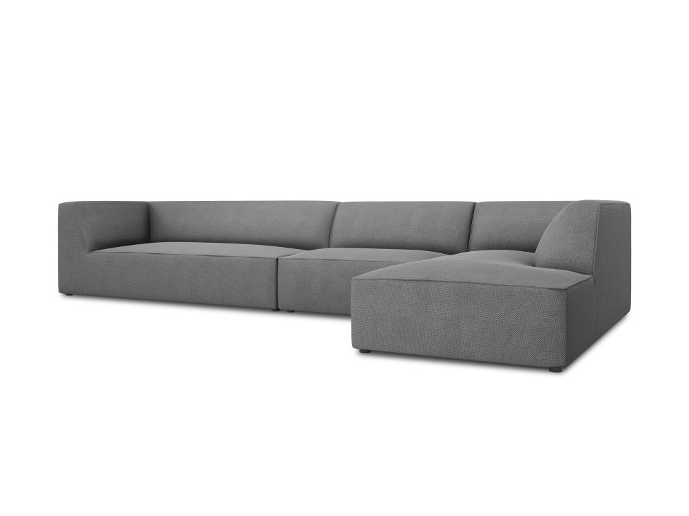 Cosmopolitan Design Ecksofa Siena 5-Sitzer Strukturierter Stoff Ottawa Grau Rechts