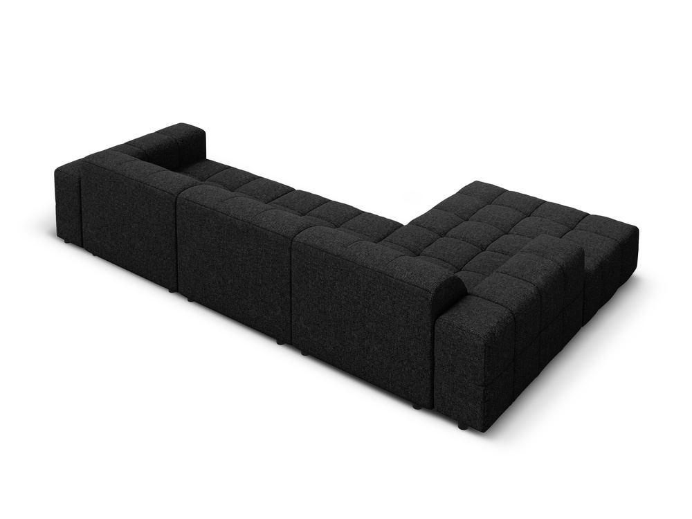 Cosmopolitan Design Ecksofa Chicago 4-Sitzer Chenille Haga Schwarz Links