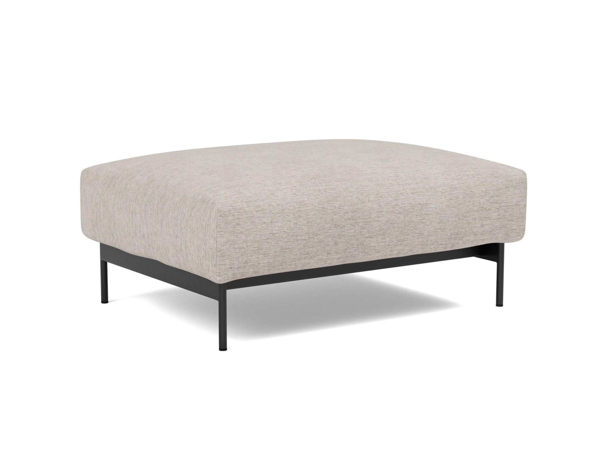 Hocker Malloy Chenille Yuveno 471-Sand Beine Schwarzes Metall