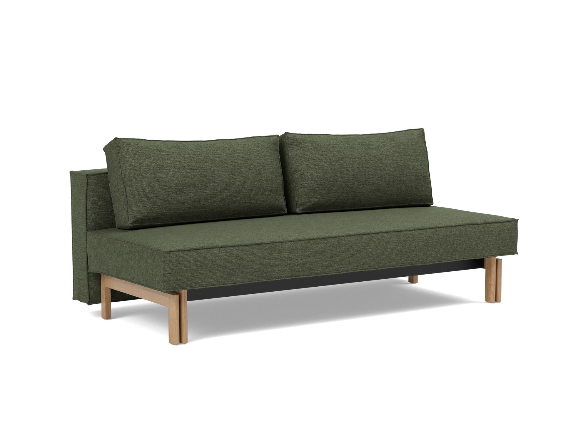 Schlafsofa Sly Strukturierter Stoff Taura 353-Forest Beine Eiche